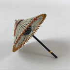 Japanese Handmade Miniature Umbrella Figurine Vtg Kasa Decoration White JK593
