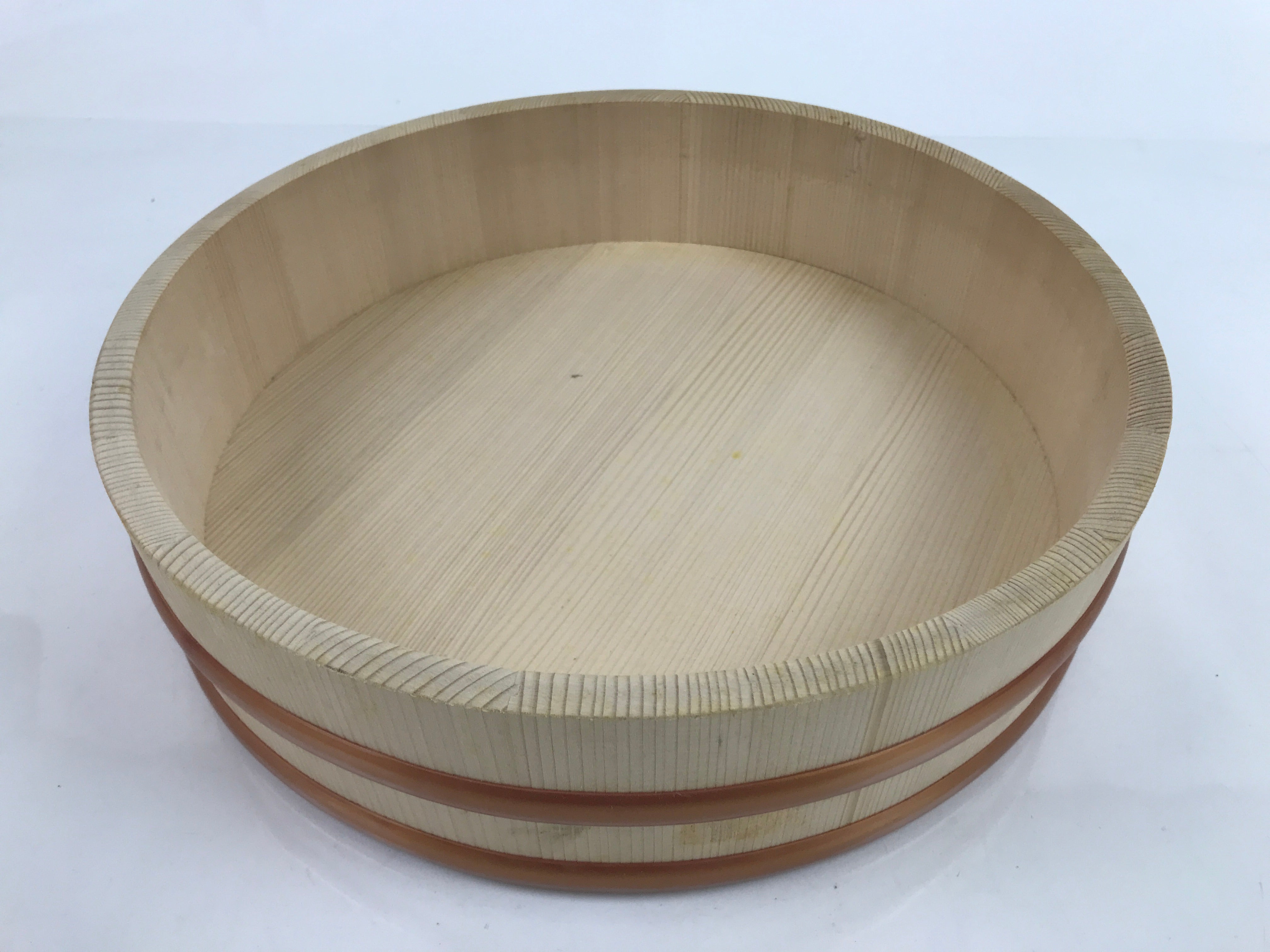 Japanese Handmade Natural Wood Bucket Sushioke Vtg Oke Hangiri BK36