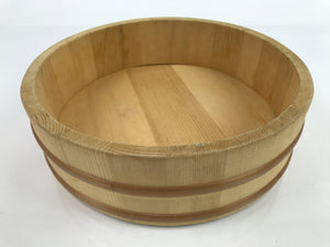 Japanese Handmade Natural Wood Bucket Sushioke Vtg Oke Hangiri BK37