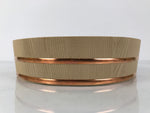 Japanese Handmade Natural Wood Bucket Sushioke Vtg Oke Hangiri Copper Band BK54