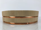 Japanese Handmade Natural Wood Bucket Sushioke Vtg Oke Hangiri Copper Band BK54
