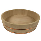 Japanese Handmade Natural Wood Bucket Sushioke Vtg Oke Hangiri Copper Band BK54