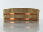 Japanese Handmade Natural Wood Bucket Sushioke Vtg Oke Hangiri Copperl Band BK49