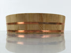 Japanese Handmade Natural Wood Bucket Sushioke Vtg Oke Hangiri Copperl Band BK49