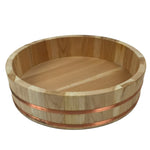 Japanese Handmade Natural Wood Bucket Sushioke Vtg Oke Hangiri Copperl Band BK49