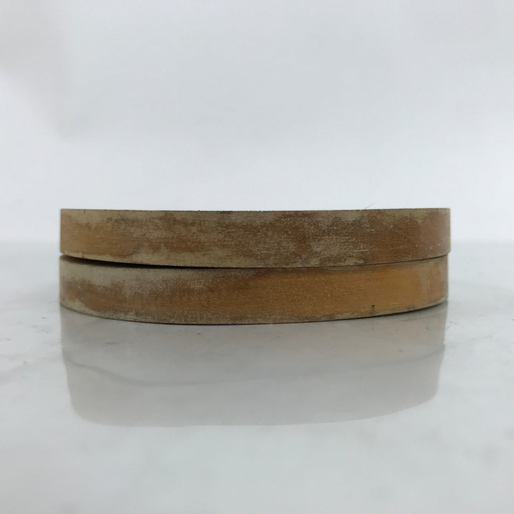 Japanese Handmade Natural Wood Drink Saucer Vtg Chataku Coaster 2pc Cork L342