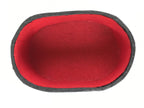 Japanese Handmade Paper Trinket Box Vtg Oval Komono Ire Washi Seigaiha Red JK663