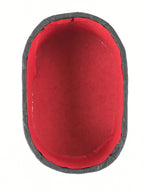 Japanese Handmade Paper Trinket Box Vtg Oval Komono Ire Washi Seigaiha Red JK664