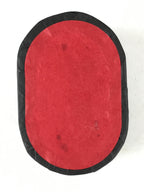 Japanese Handmade Paper Trinket Box Vtg Oval Komono Ire Washi Seigaiha Red JK664