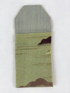 Japanese Handmade Prayer Beads Small Fabric Bag Vtg Green Jyuzu-Bukuro BA142