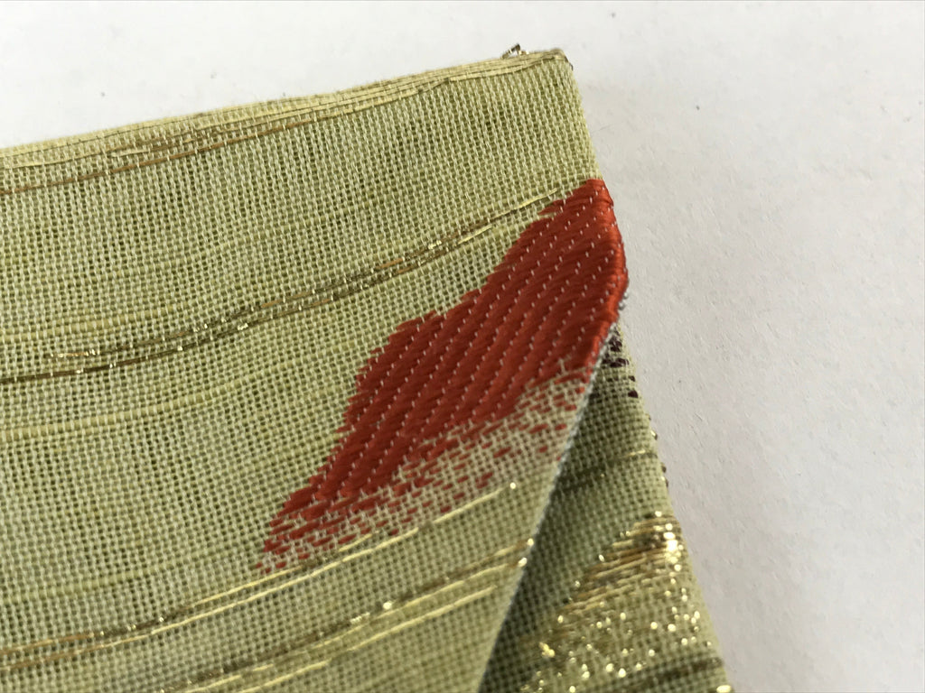 Japanese Handmade Prayer Beads Small Fabric Bag Vtg Green Jyuzu-Bukuro BA142