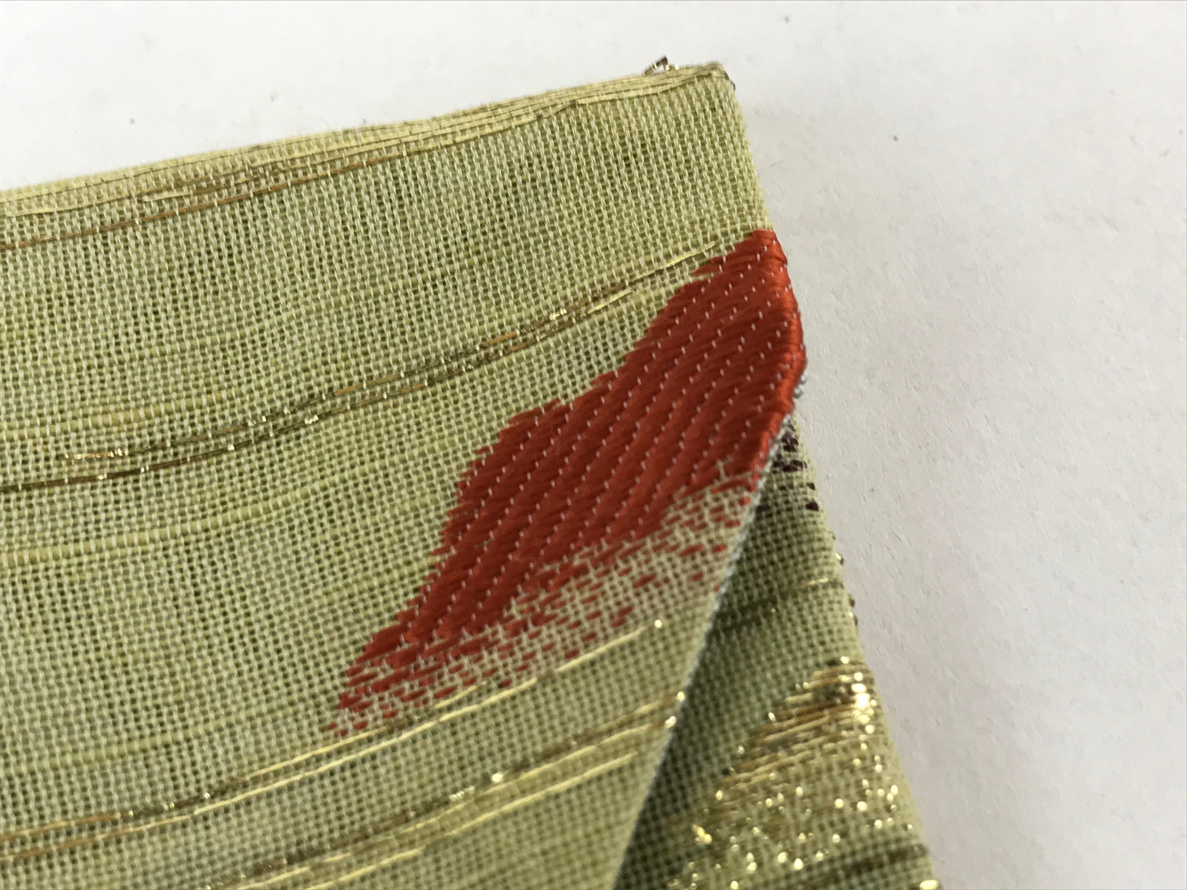 Japanese Handmade Prayer Beads Small Fabric Bag Vtg Green Jyuzu-Bukuro BA142