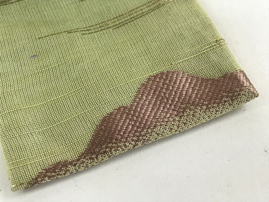 Japanese Handmade Prayer Beads Small Fabric Bag Vtg Green Jyuzu-Bukuro BA142