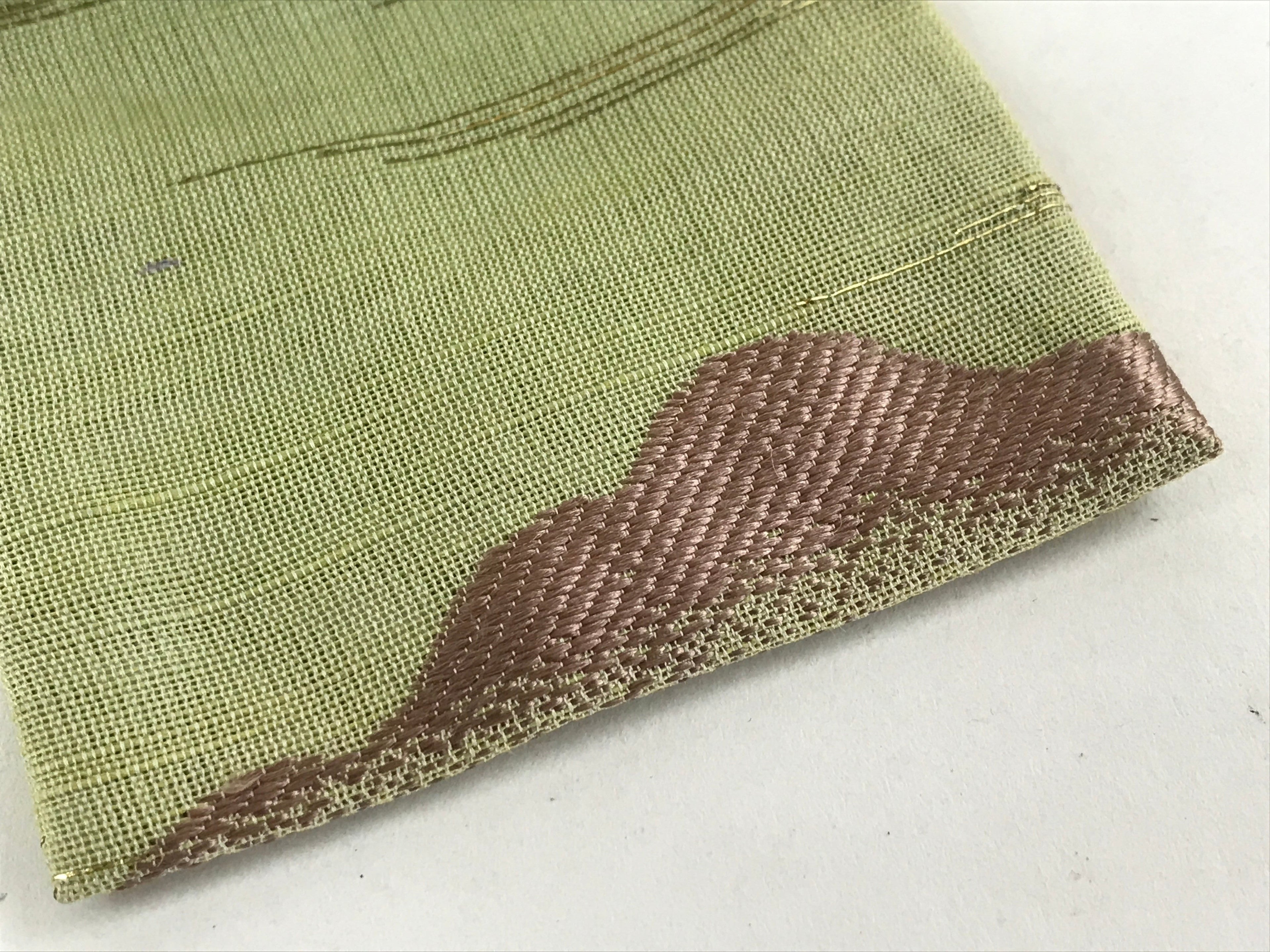 Japanese Handmade Prayer Beads Small Fabric Bag Vtg Green Jyuzu-Bukuro BA142