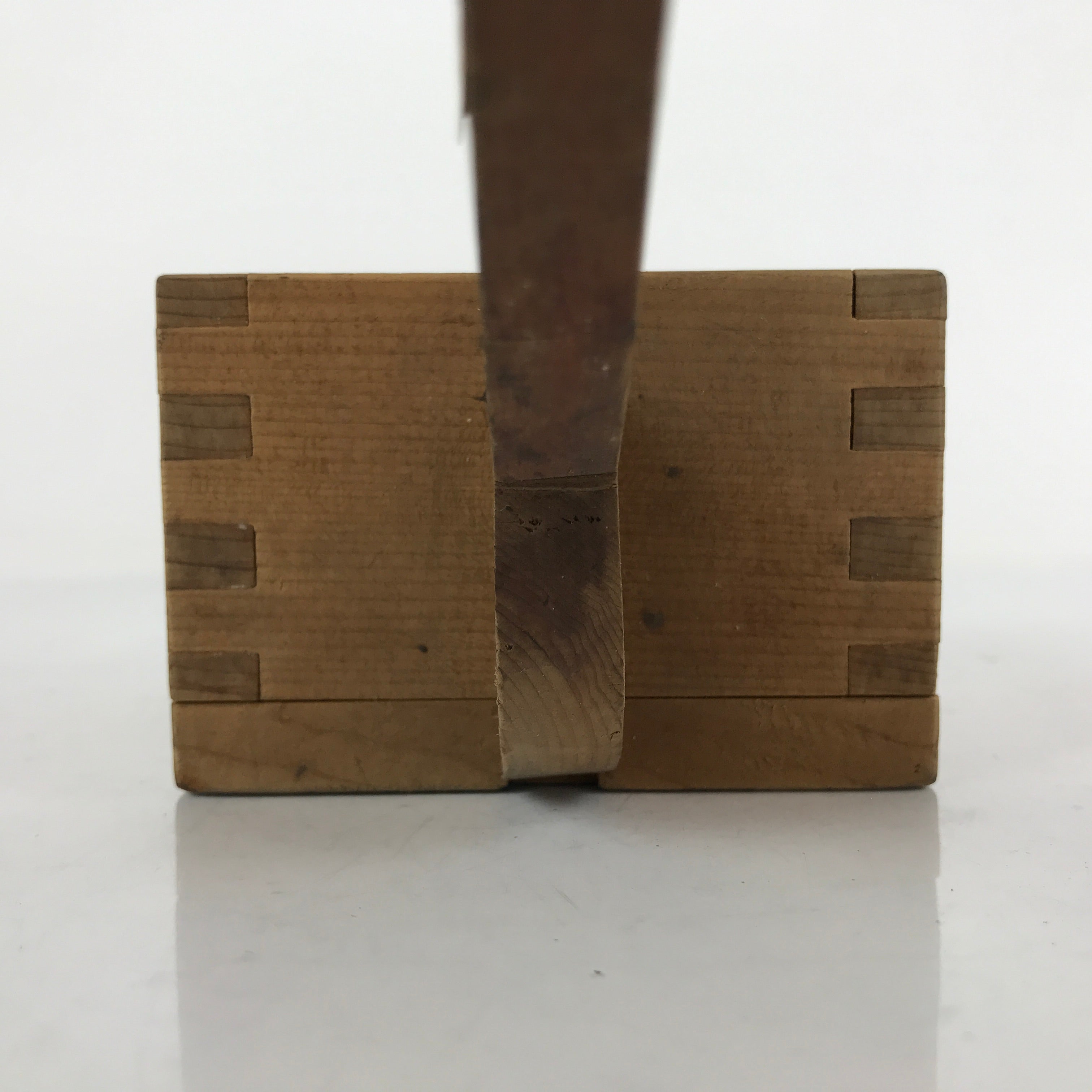 Japanese Handmade Wood Masu Liquid Measuring Tool Vtg 0.2L Light Brown JK689