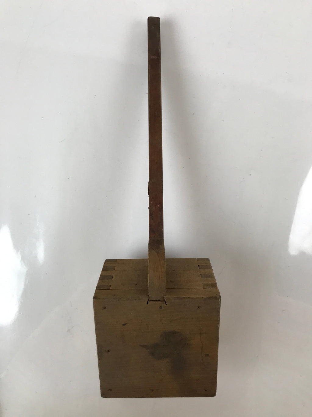 Japanese Handmade Wood Masu Liquid Measuring Tool Vtg 0.2L Light Brown JK689