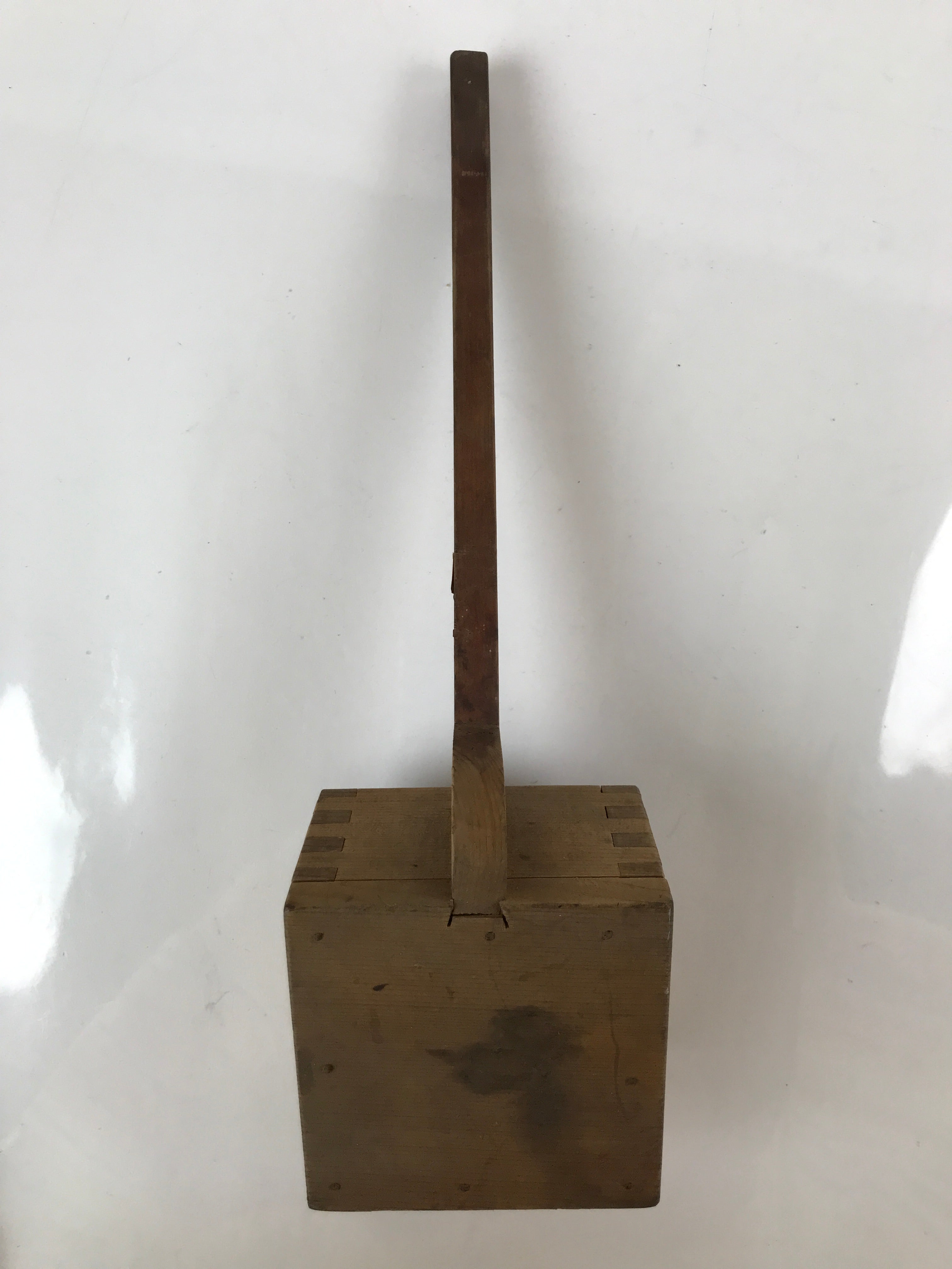 Japanese Handmade Wood Masu Liquid Measuring Tool Vtg 0.2L Light Brown JK689