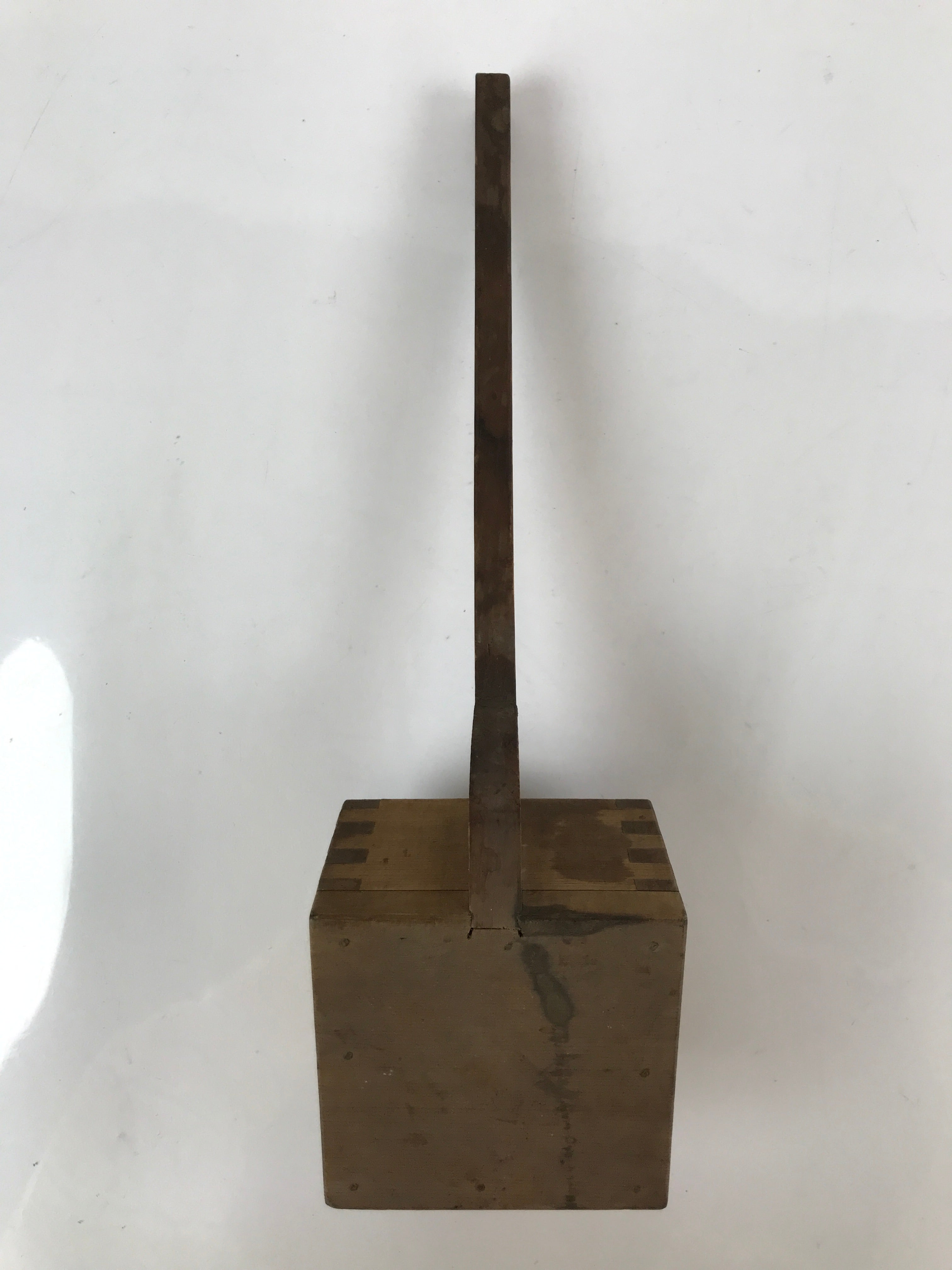 Japanese Handmade Wood Masu Liquid Measuring Tool Vtg 0.2L Light Brown JK690