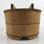 Japanese Handmade Wooden Bucket Oke Sushioke Vtg Deep Lidded BK38