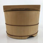 Japanese Handmade Wooden Bucket Oke Sushioke Vtg Deep Lidded BK39