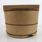 Japanese Handmade Wooden Bucket Oke Sushioke Vtg Deep Lidded BK39