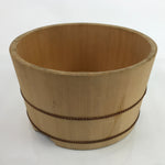 Japanese Handmade Wooden Bucket Oke Sushioke Vtg Deep Lidded BK39