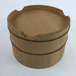 Japanese Handmade Wooden Bucket Oke Sushioke Vtg Deep Lidded BK39