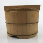 Japanese Handmade Wooden Bucket Oke Sushioke Vtg Deep Lidded BK40