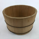 Japanese Handmade Wooden Bucket Oke Sushioke Vtg Deep Lidded BK40