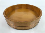 Japanese Handmade Wooden Clear Lacquered Bucket Sushioke Vtg Oke Hangiri BK35