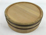 Japanese Handmade Wooden Oke Bucket Sushioke Hangiri Vtg Lidded Handai BK33