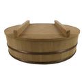 Japanese Handmade Wooden Oke Bucket Sushioke Hangiri Vtg Lidded Handai BK34