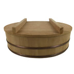 Japanese Handmade Wooden Oke Bucket Sushioke Hangiri Vtg Lidded Handai BK34