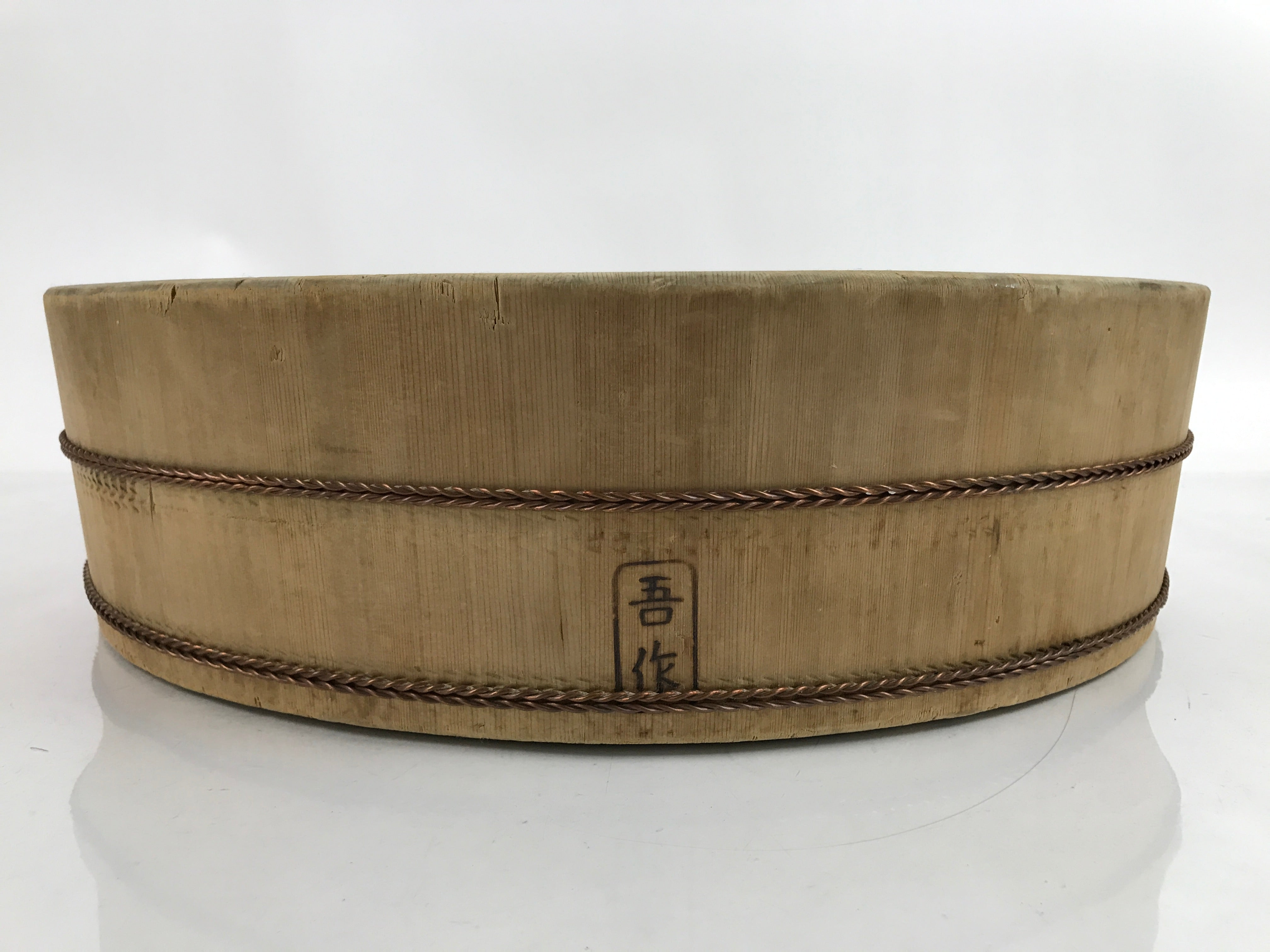 Japanese Handmade Wooden Oke Bucket Sushioke Hangiri Vtg Sushi Handai 46cm BK30