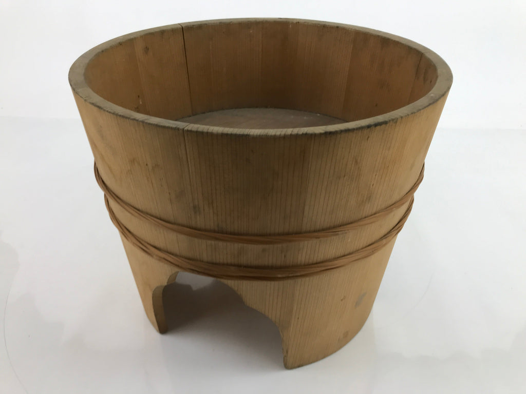 Japanese Handmade Wooden Oke Bucket Sushioke Hangiri Vtg Sushi Handai BK29