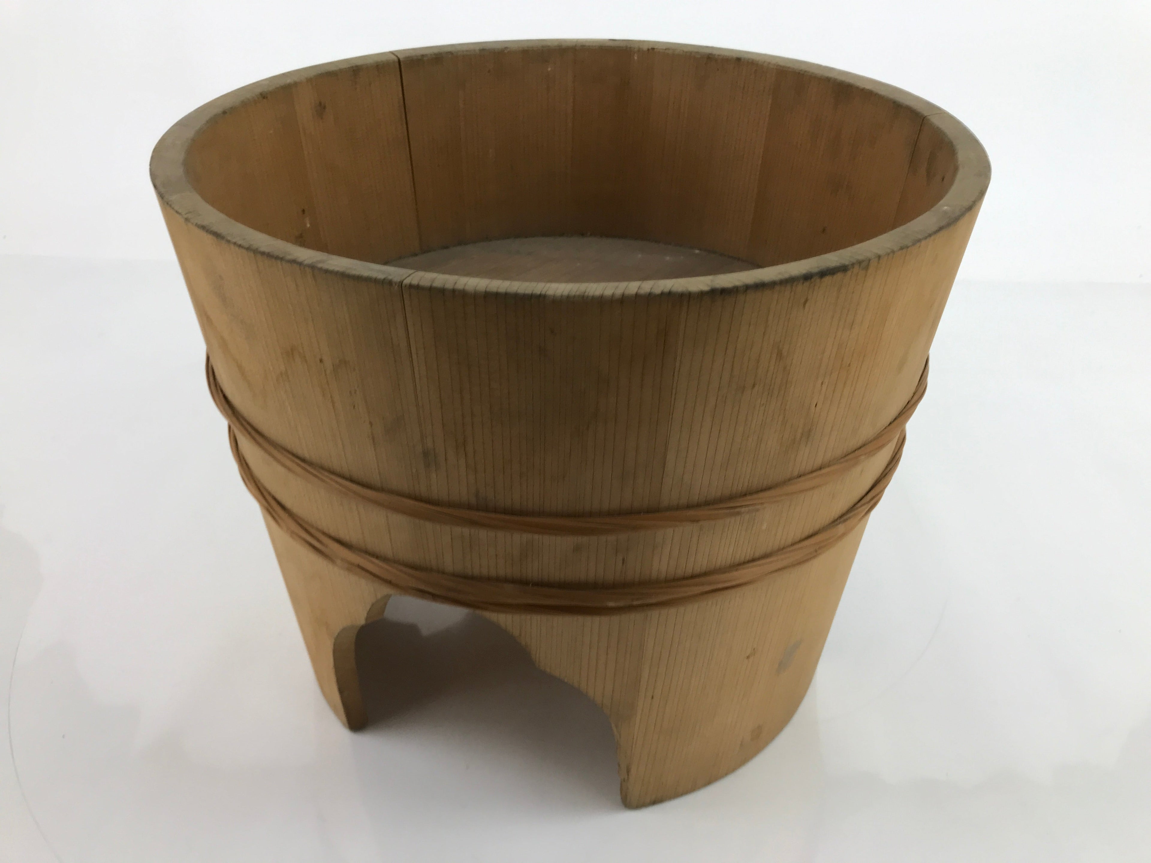Japanese Handmade Wooden Oke Bucket Sushioke Hangiri Vtg Sushi Handai BK29