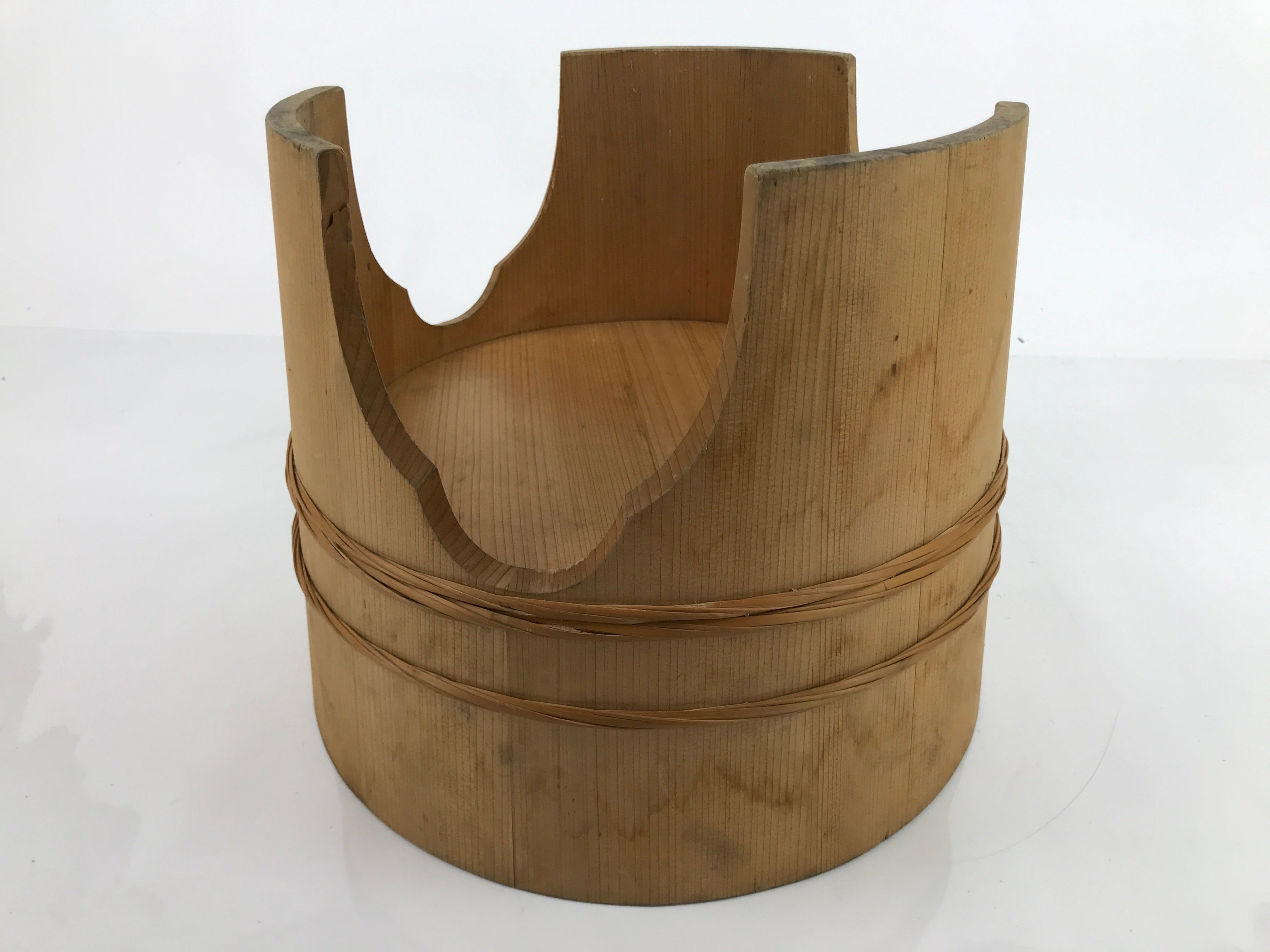 Japanese Handmade Wooden Oke Bucket Sushioke Hangiri Vtg Sushi Handai BK29
