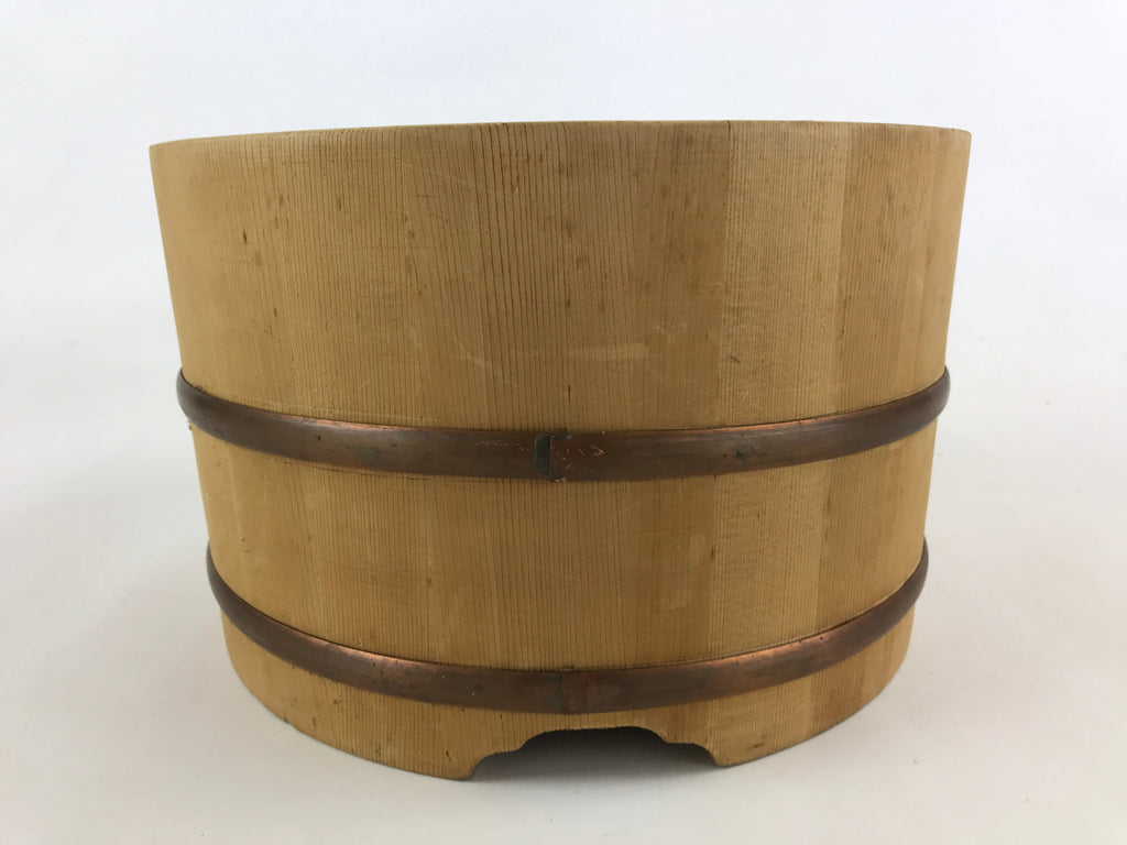 Japanese Handmade Wooden Oke Bucket Vtg Water Rice Pickles Storage BK21