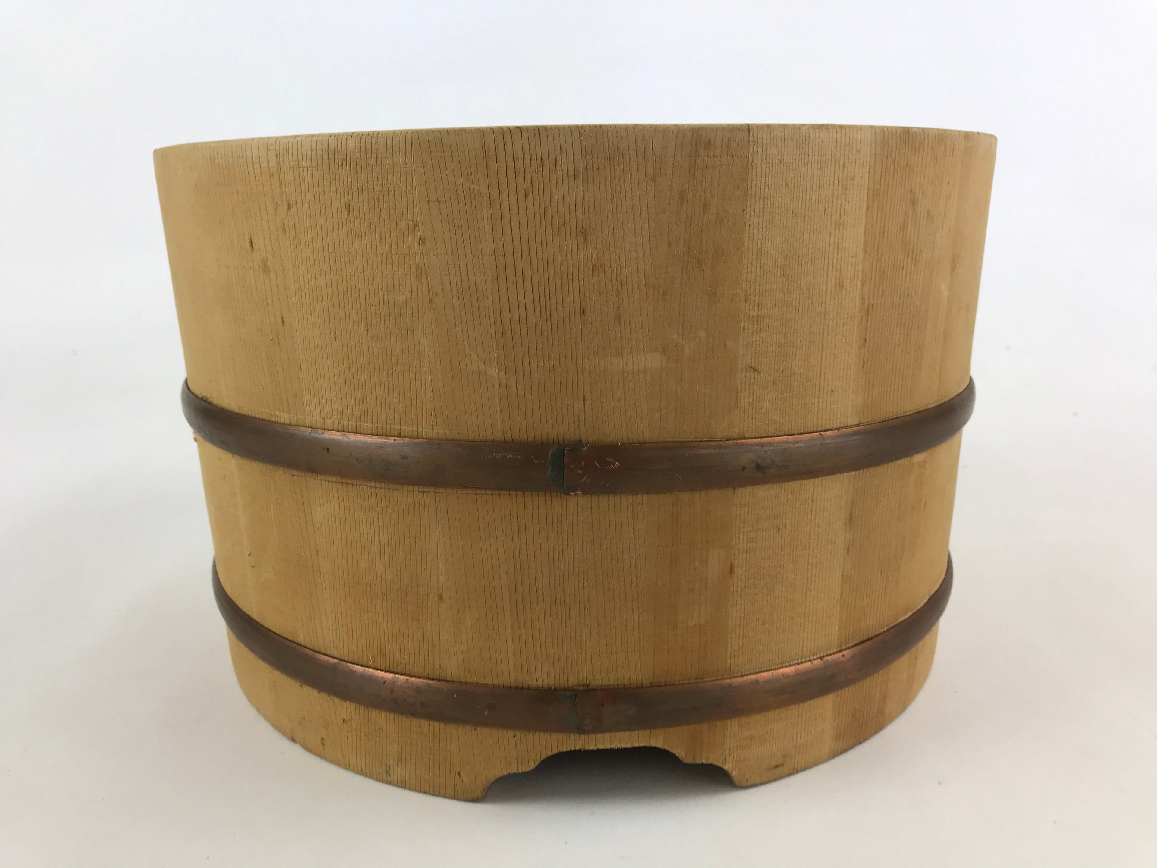Japanese Handmade Wooden Oke Bucket Vtg Water Rice Pickles Storage BK21