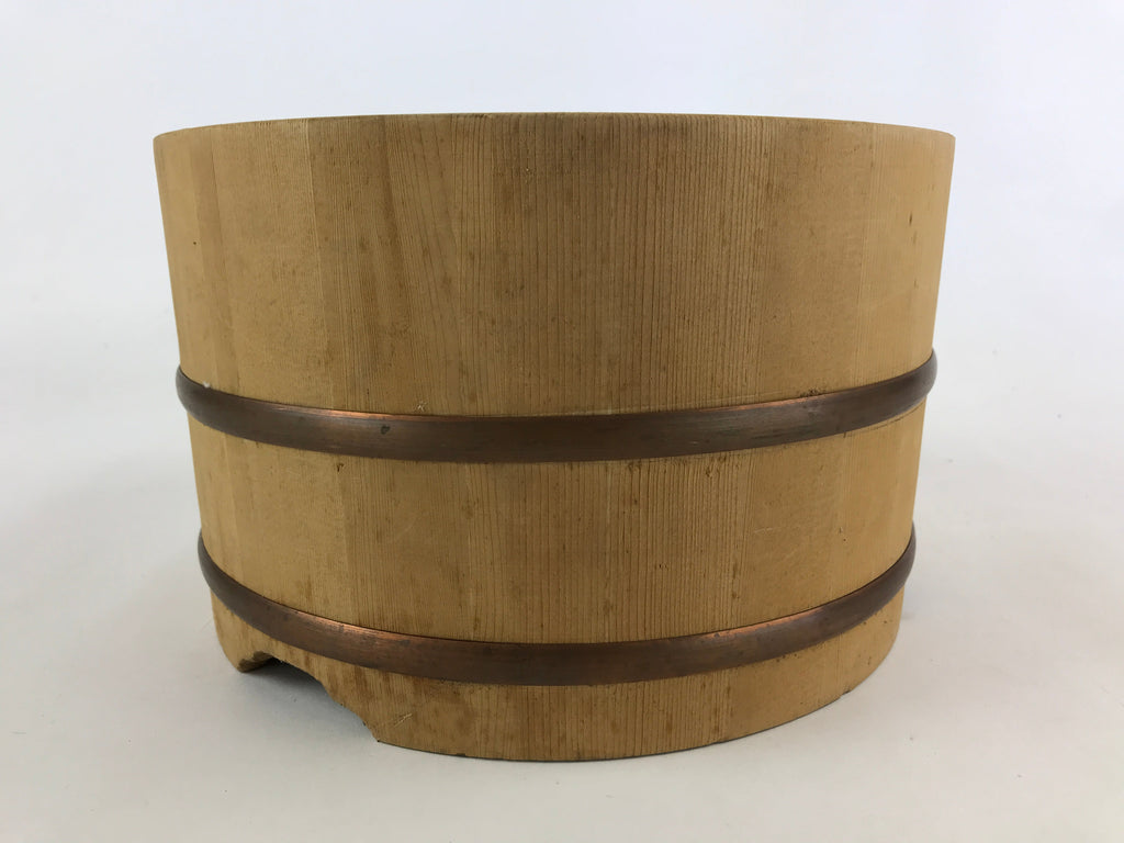 Japanese Handmade Wooden Oke Bucket Vtg Water Rice Pickles Storage BK21