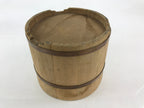 Japanese Handmade Wooden Oke Bucket Vtg Water Rice Storage Brown Copper BK18