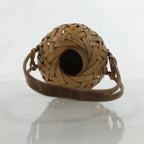 Japanese Handwoven Bamboo Basket Vase Vtg Small Kago Ikebana Arrangement B245