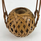 Japanese Handwoven Bamboo Basket Vase Vtg Small Kago Ikebana Arrangement B245