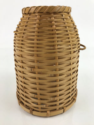 Japanese Handwoven Bamboo Basket Vtg Hanging Kago Ikebana Arrangement B241