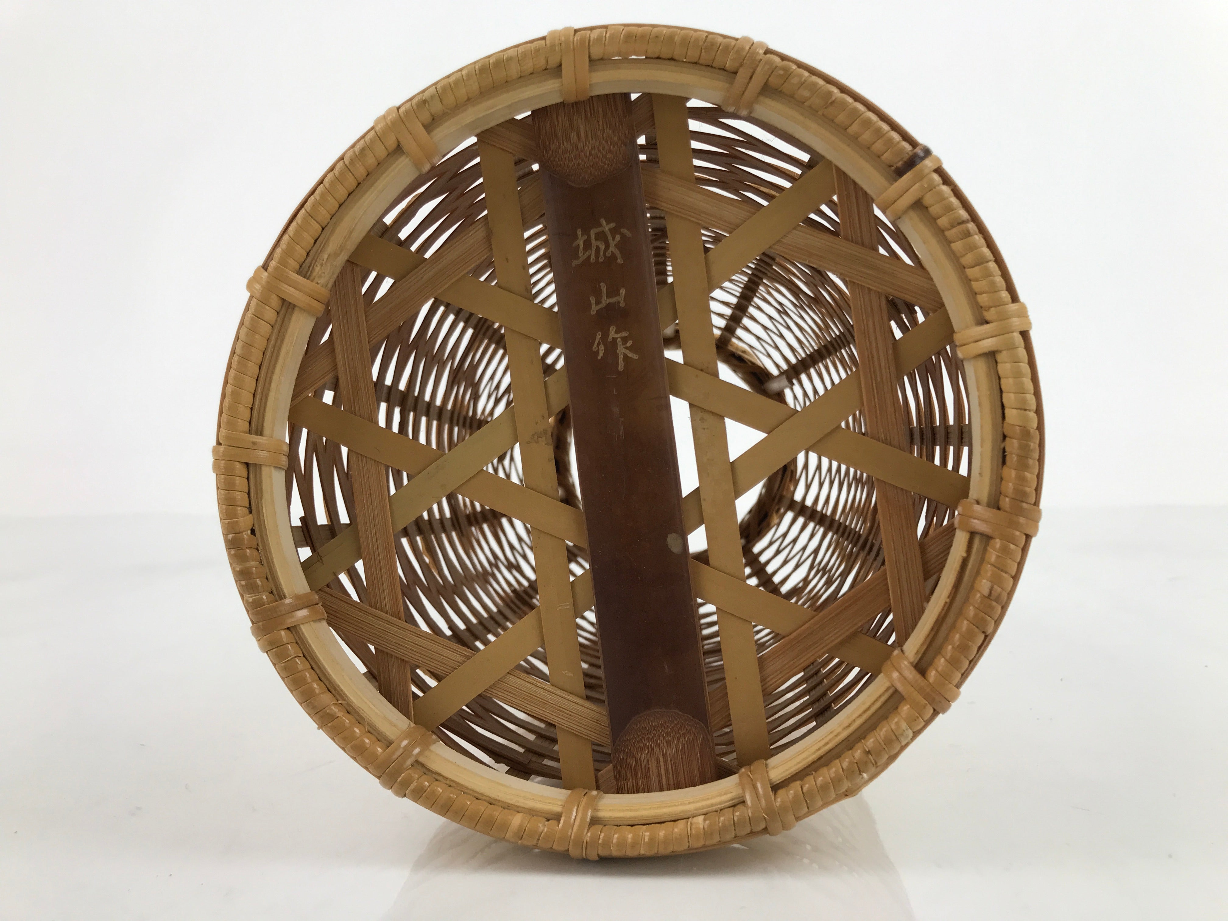 Japanese Handwoven Bamboo Basket Vtg Hanging Kago Ikebana Arrangement B241