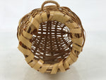 Japanese Handwoven Bamboo Basket Vtg Hanging Kago Ikebana Arrangement Brown B262