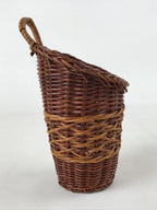 Japanese Handwoven Bamboo Basket Vtg Hanging Small Kago Ikebana Arrangement B232
