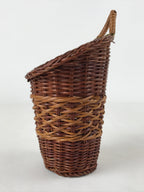 Japanese Handwoven Bamboo Basket Vtg Hanging Small Kago Ikebana Arrangement B232