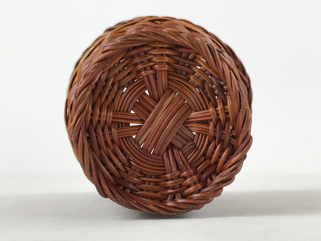 Japanese Handwoven Bamboo Basket Vtg Hanging Small Kago Ikebana Arrangement B232