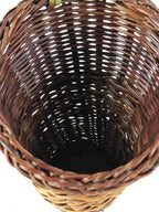 Japanese Handwoven Bamboo Basket Vtg Hanging Small Kago Ikebana Arrangement B232